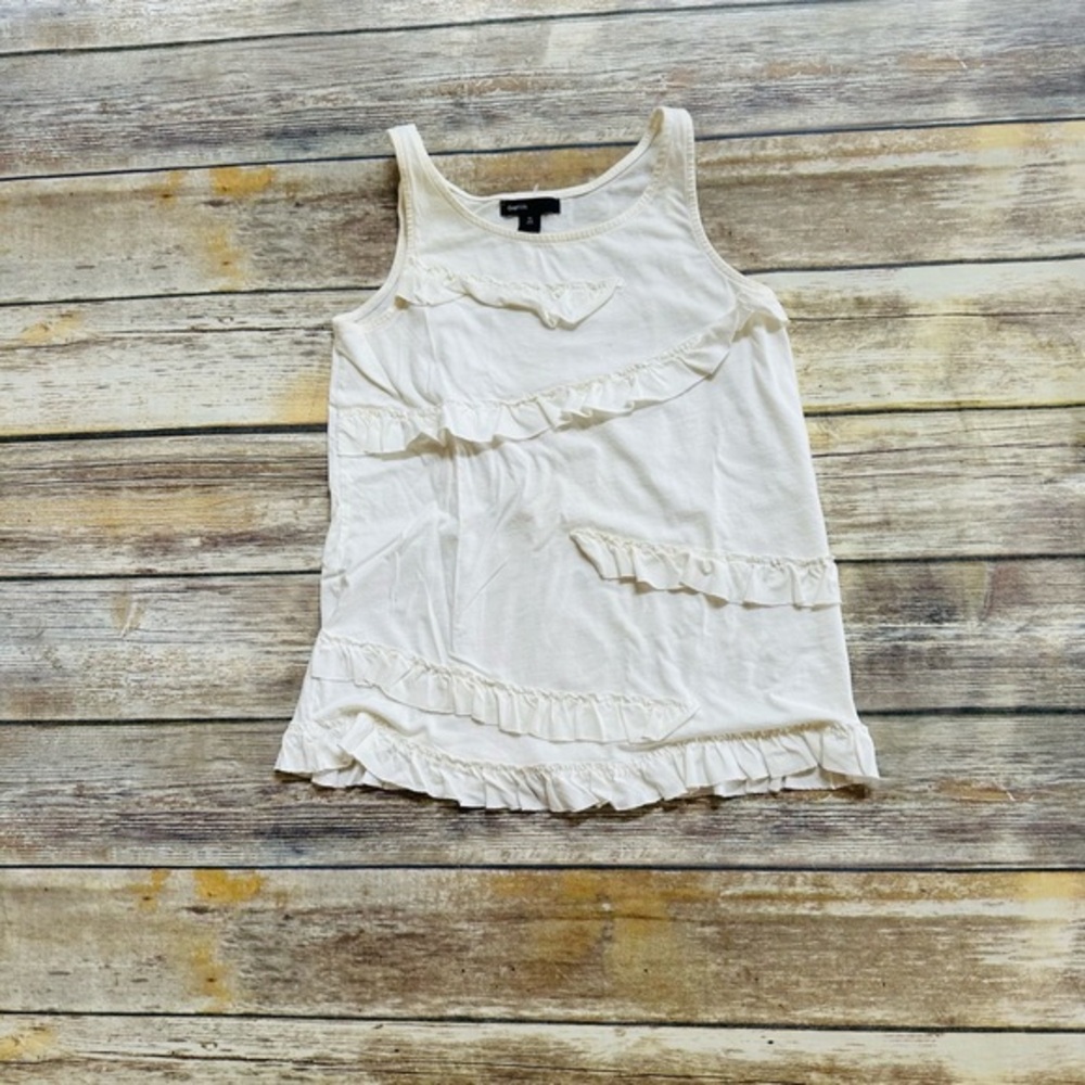 GapKids white tank tops/ cute frills! Size 12